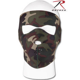 Neopren Gesichtsmaske wendbar, schwarz/woodland