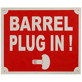 Schild BARREL PLUG IN 30x25