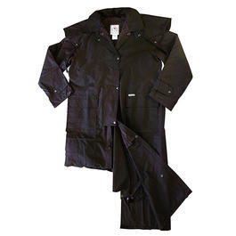 Oilskin Mantel Bush Skin, Schwarz