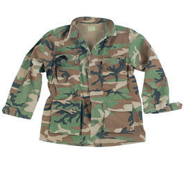 BDU Feldjacke, Ripstop, gewaschen, woodland 
