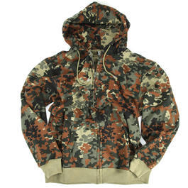 Sweatjacke mit Kapuze, flecktarn  