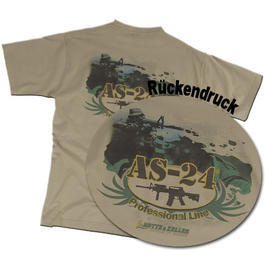 T-Shirt AS-24 Sniper Professional, oliv, Brust & R�ckendruck 
