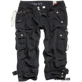 Surplus Ladies Chelsea 3/4 Short, schwarz gewaschen