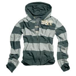 Stripe Hoodie Zipper Surplus, blau/grau 