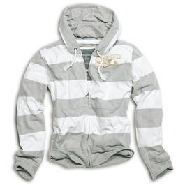 Stripe Hoodie Zipper Surplus, grau/wei� 