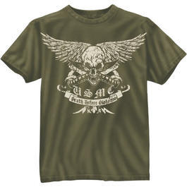 Black Ink T-Shirt USMC Death before Dishonor, oliv