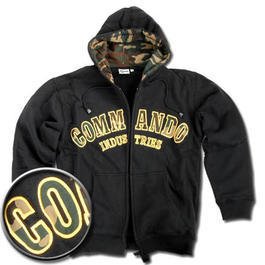 Hoodie Zip-Jacke schwarz/woodland  
