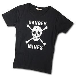 Girlie T-Shirt Danger Mines, schwarz