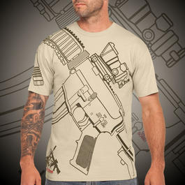 T-Shirt All Over Get Some 7.62, sandfarben 