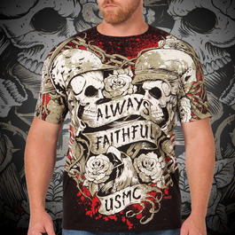 7.62 T-Shirt USMC Always Faithful, schwarz