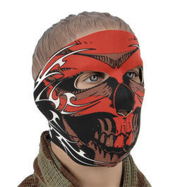 Neopren Voll-Gesichtsmaske wendbar Skull rot 