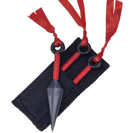 Kunai Wurfmesserset 3tlg. schwarz