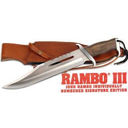 Rambo III Messer, John Rambo Signature Edition mit Lederscheide 