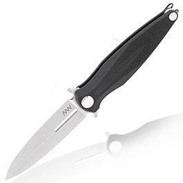 ANV Knives Einhandmesser Z400 G10 Sleipner Stahl schwarz/stonewash inkl. Grtelclip