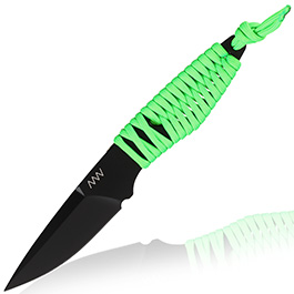 ANV Knives Neck Knife P100 Sleipner Stahl Cerakote schwarz/neon grn inkl. Kydex Scheide