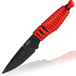 ANV Knives Neck Knife P100 Sleipner Stahl Cerakote schwarz/rot inkl. Kydex Scheide