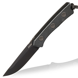 ANV Knives Outdoormesser P200 Sleipner Stahl Cerakote schwarz inkl. Lederscheide