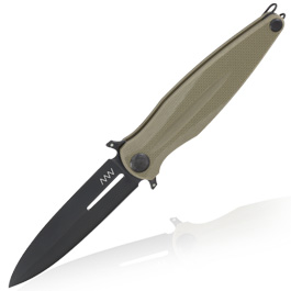 ANV Knives Einhandmesser Z400 G10 Sleipner Stahl oliv inkl. Grtelclip