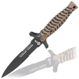 K25 Messer Tactical III titanbeschichtet teilsgezahnung schwarz/coyote inkl. Nylon-Grtelscheide