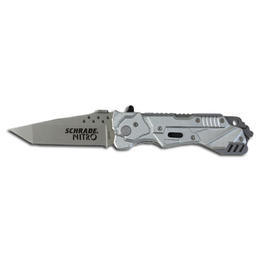 Schrade Nitro Einhandmesser mit Tantoklinge, silber