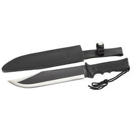 Herbertz Survival Knife, schwarz mit Lederscheide
