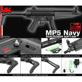Softair AEG - Heckler & Koch MP5A3 Navy Dualpower Komplettset AEG / Springer