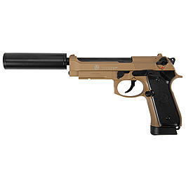 CO2 Softair - KJ Works Taurus PT92 AF Vollmetall CO2 GBB desert Ultimate Set