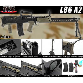 ICS L86 A2 Vollmetall S-AEG V4 Softair