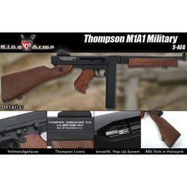 King Arms Thompson M1A1 Military Softair S-AEG Kunststoffschaft