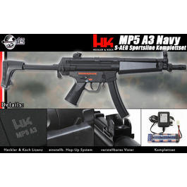 Umarex Waffen - Heckler & Koch MP5 A3 Navy Sportsline Softair Komplettset S-AEG
