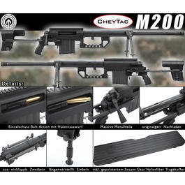 Socom Gear CheyTac M200 Intervention 8mm BB Gas Bolt Action Snipergewehr schwarz