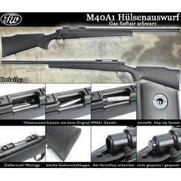 Tanaka Works M40A1 m. H&uuml;lsenauswurf Gas-Softair schwarz
