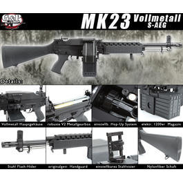 G&P U.S. Navy MK23 MG Vollmetall S-AEG
