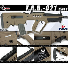 Ares Tavor TAR-21 Compact (TAR-C21) S-AEG Tan 6mm BB