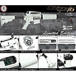 Blowback - G&G Chione 16 Blowback S-AEG Softair White Special Edition