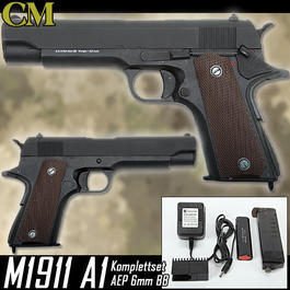 CM M1911 A1 Softair Metallschlitten&nbsp;Set AEP 6mm BB schwarz 