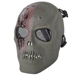 GSG Gittermaske Totenkopf&nbsp;gr�n/braun Dekomaske 