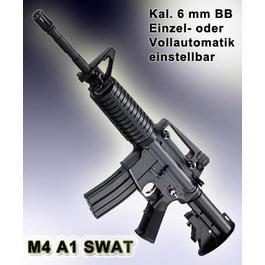 M4A1 SWAT AEG-Komplettset, Kal. 6 mm BB Softair 
