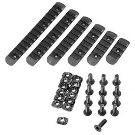 MP KeyMod / LOCK 21mm Polymer Schienen Set (6 Stck) schwarz