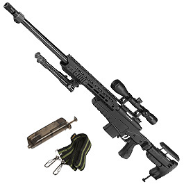 Ersatzteilset Well MB4419-3D Mk13 Mod 7 Snipergewehr inkl. Zweibein / Zielfernrohr Springer 6mm BB schwarz
