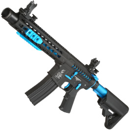 Cybergun Colt M4 Blast Blue Fox Vollmetall Komplettset S-AEG 6mm BB schwarz