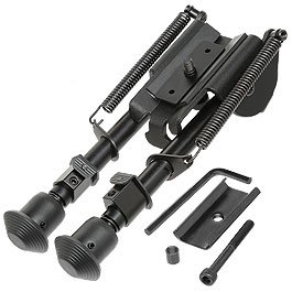 SRC Tactical Zweibein mit 21mm / Sniper / M4 Handguard Halterung - Gummife schwarz