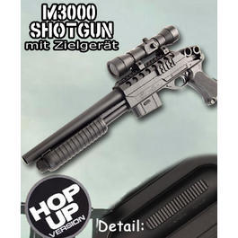 M3000 Softair Shotgun inkl. Zielfernrohr mit beleuchteten Absehen 