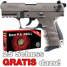Sparset Walther P22Q Schreckschuss Pistole inklusive 25 Schuss Munition  