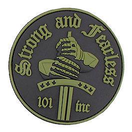 3D Rubber Patch Strong and Fearless grn