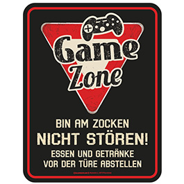 Blechschild Game Zone, nicht stren!
