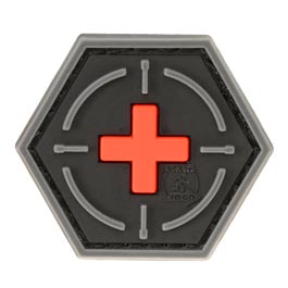 JTG 3D Rubber Patch Hexagon mit Klettflche Tactical Medic Red Cross blackmedic