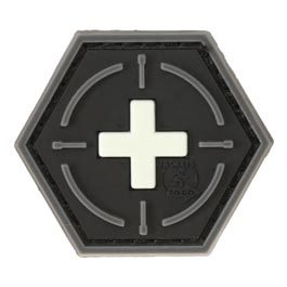 JTG 3D Rubber Patch Hexagon mit Klettflche Tactical Medic Red Cross nachleuchtend