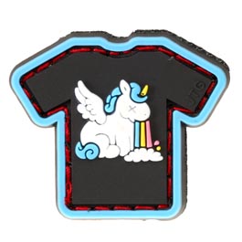 JTG 3D Rubber Patch micro mit Klettflche Drunk Unicorn Shirt fullcolor