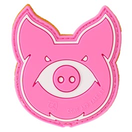JTG 3D Rubber Patch mit Klettflche Monster Pig pink
